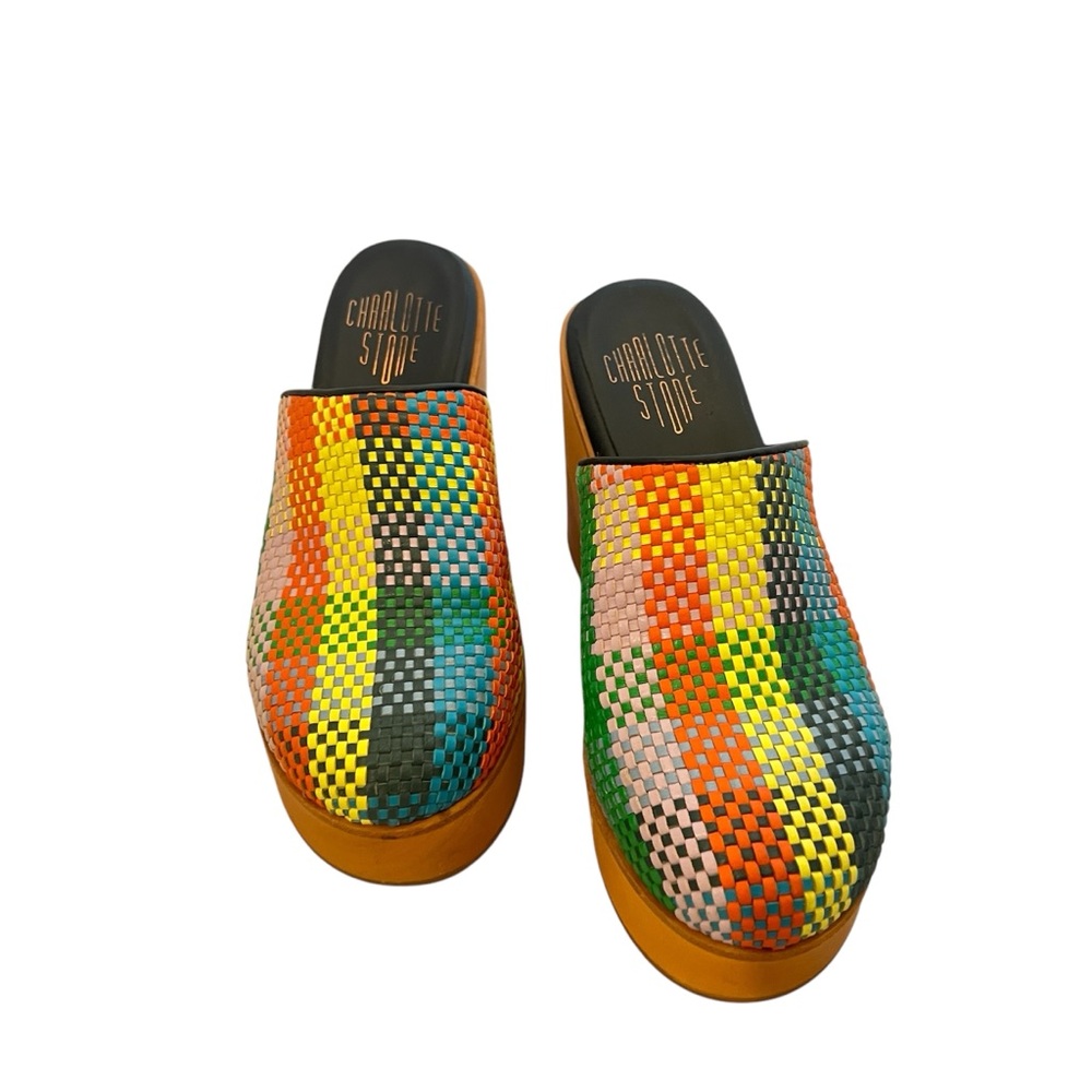 Colorful Woven Platform Clogs - Picture 5 of 7